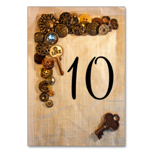 Numeração De Mesa Números rústicos da mesa dos botões