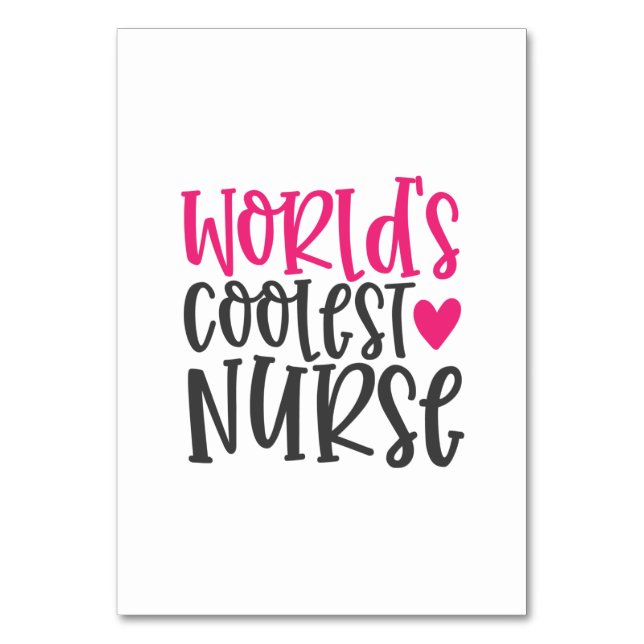 Numeração De Mesa Nurse Gift World's Coolest Nurse (Frente)
