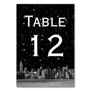 Numeração De Mesa NYC Wide Skyline Etch Starry DIY Número da Tabela 