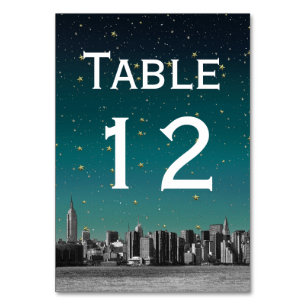 Numeração De Mesa NYC Wide Skyline Gradient Dusk Starry DIY BG