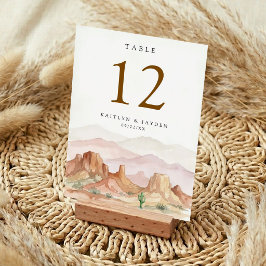 Numeração De Mesa O Conjunto de Casamento Watercolor Desert Range -