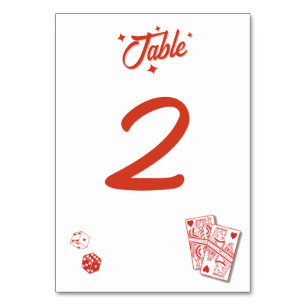 Numeração De Mesa O Destino do Casino de Las Vegas - Branco Vermelho