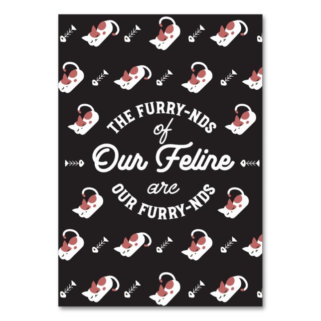 Numeração De Mesa O Gato Amigo Bonito Pun (Frente)