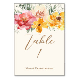 Numeração De Mesa O guião legante cai no casamento floral