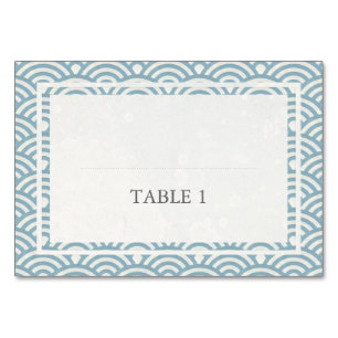 Numeração De Mesa O japonês Seigaiha acena o casamento elegante