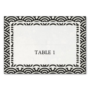 Numeração De Mesa O japonês Seigaiha acena o casamento elegante