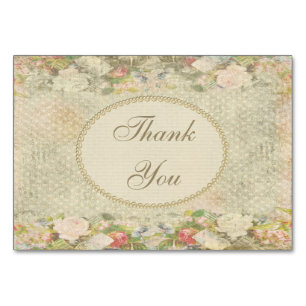 Numeração De Mesa Obrigado das pérolas & das flores do chique do