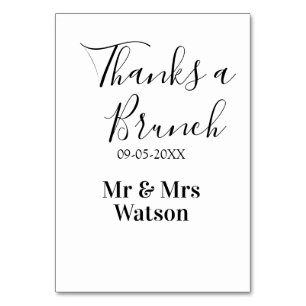 Numeração De Mesa Obrigado um brunch pós-casamento nome data simples