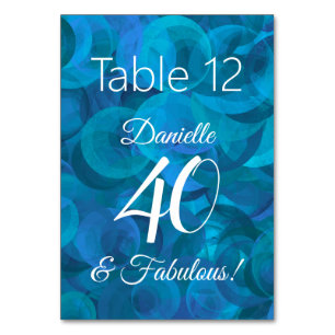 Numeração De Mesa Oceano Elegante Azul 40 e Festa de aniversário fa