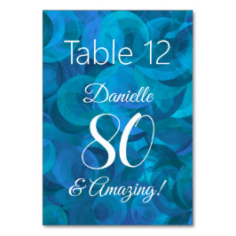 Numeração De Mesa Oceano Elegante Azul 80 e Festa de aniversário Inc