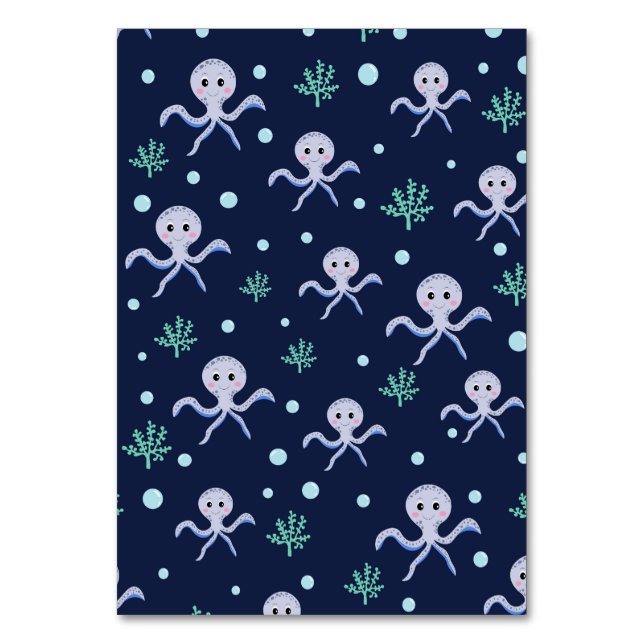 Numeração De Mesa Octopus sob o padrão das crianças do mar (Frente)