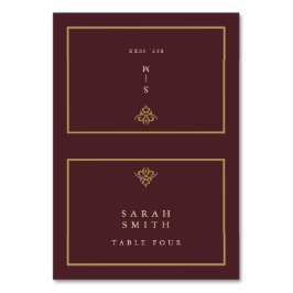 Numeração De Mesa Old Money Burgundy Wedding Table Place Card