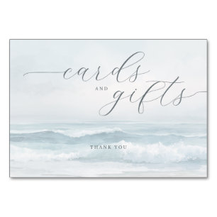 Numeração De Mesa Ondas Calmas de Aquarela Azul