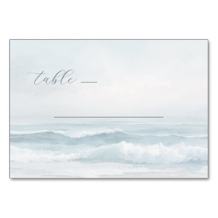 Numeração De Mesa Ondas de Aquarela Azul Tranquilo
