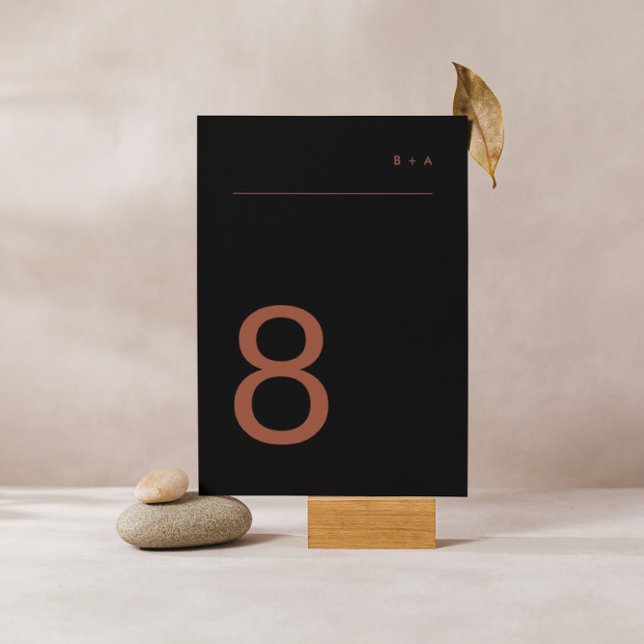 Numeração De Mesa Onyx Tuxedo Terracotta Modern Premium Elegante (Criador carregado)