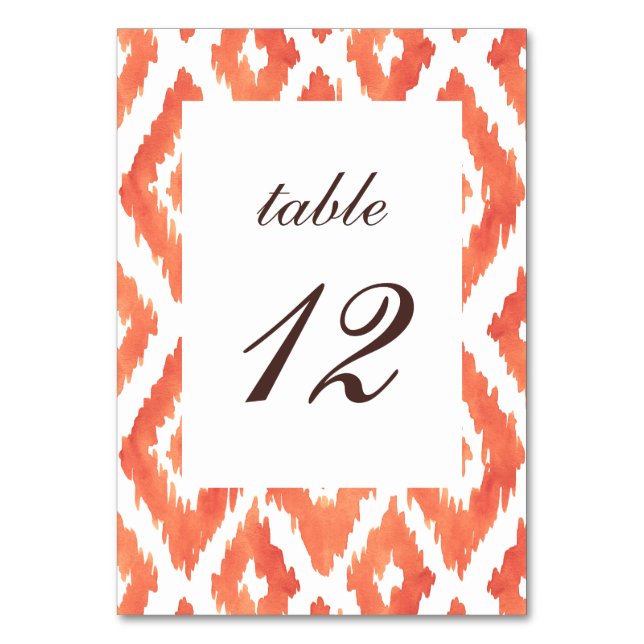 Numeração De Mesa Orange Ikat (Frente)