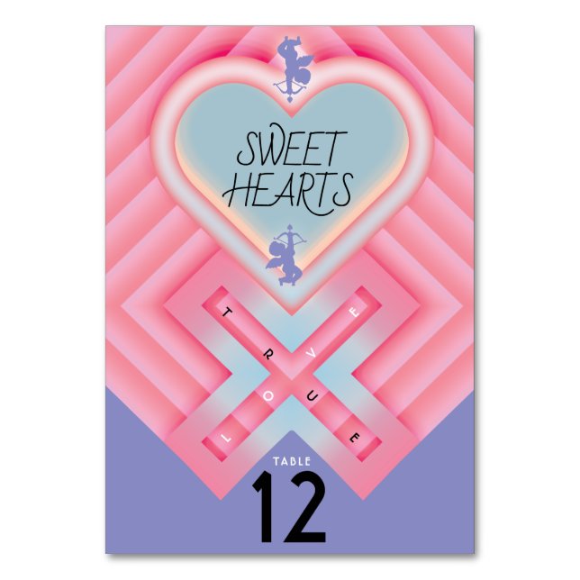 Numeração De Mesa Origami Heart X Sweet Hearts (Frente)