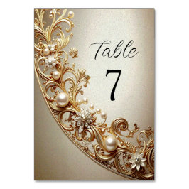 Numeração De Mesa Ornate Gold Flourish Table Number