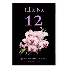 Numeração De Mesa Orquídeas Cor de Água Numero de Tabela Negra Negra
