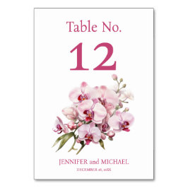 Numeração De Mesa Orquídeas Rosa Número da Tabela Casamento de Cores