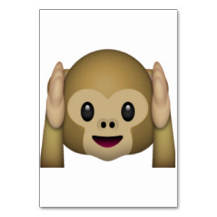 Numeração De Mesa Ouça nenhum macaco Mau - Emoji