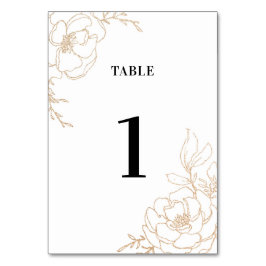 Numeração De Mesa Ouro Blossoms Floral Wedding Design