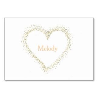 Numeração De Mesa Ouro - Mesa de Casamento de Coração Branco / Cartã