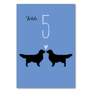 Numeração De Mesa Ouro Retriever Silhouettes Casamento