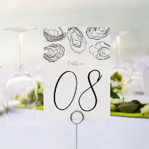 Oyster Shucking Party and WedTable Number