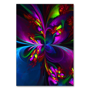 Numeração De Mesa Padrão Azul Vermelho Abstrato Floral Moderno #15