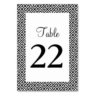 Numeração De Mesa Padrão-chave grego de diagnóstico preto e branco
