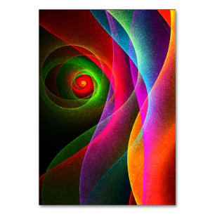 Numeração De Mesa Padrão de Abstrato de Arte Vermelho Verde Laranja