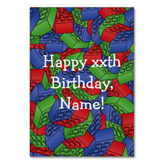 Numeração De Mesa Padrão de blocos componentes de cores principais