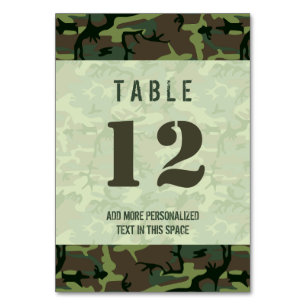 Numeração De Mesa Padrão de Camo Castanho Verde de Camouflage Person