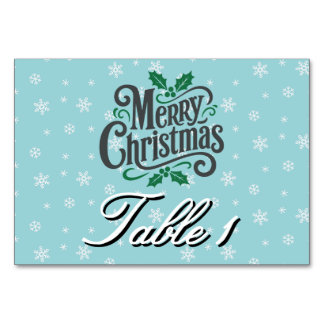 Numeração De Mesa Padrão de Floco de Neve Ciano Personalizado de Fer