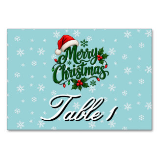 Numeração De Mesa Padrão de Floco de Neve Ciano Personalizado de Fer
