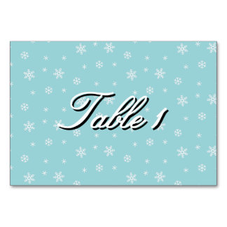 Numeração De Mesa Padrão de Floco de Neve Ciano Personalizado de Fer