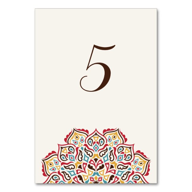 Numeração De Mesa Padrão de Mandala Geométrica Clássica Casamento (Frente)