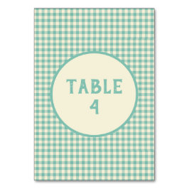 Numeração De Mesa Padrão de Quadro de Verificação Azul Vintage Perso