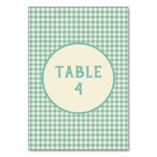 Numeração De Mesa Padrão de Quadro de Verificação Azul Vintage Perso