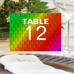 Numeração De Mesa Padrão Floral Arco-íris Casamento de Outono