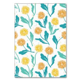 Numeração De Mesa Padrão Floral de Dandelion Amarelo - Inspirado na