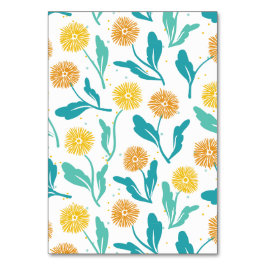 Numeração De Mesa Padrão Floral de Dandelion Amarelo - Inspirado na