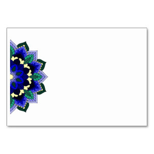 Numeração De Mesa Padrão Mandala 02 em número de tabela azul escuro