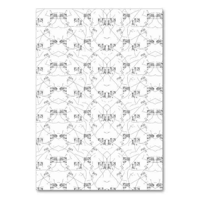 Numeração De Mesa Padrão preto e branco abstrato com repetição, s (Frente)