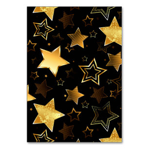 Numeração De Mesa Padrão sem costura com estrelas de Ouro