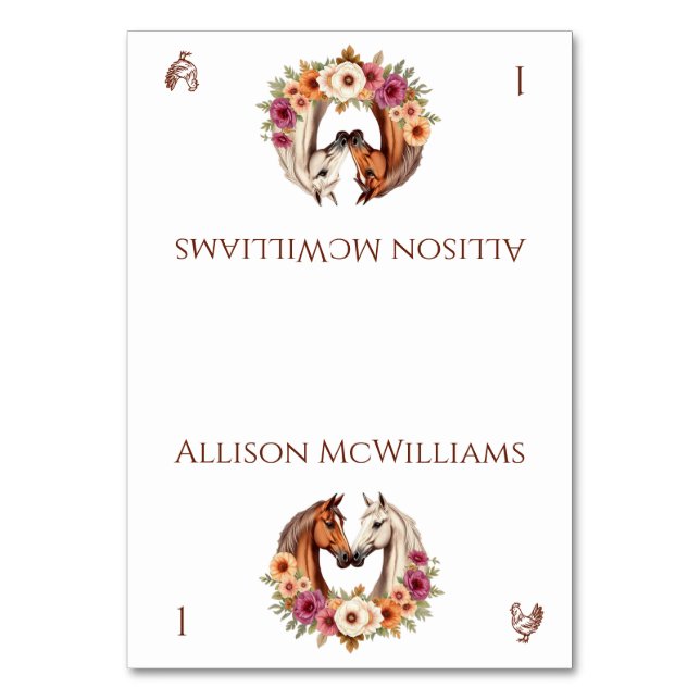 Numeração De Mesa País Cavalos Ocidentais - Ícone Aves de Capoeira (Frente)