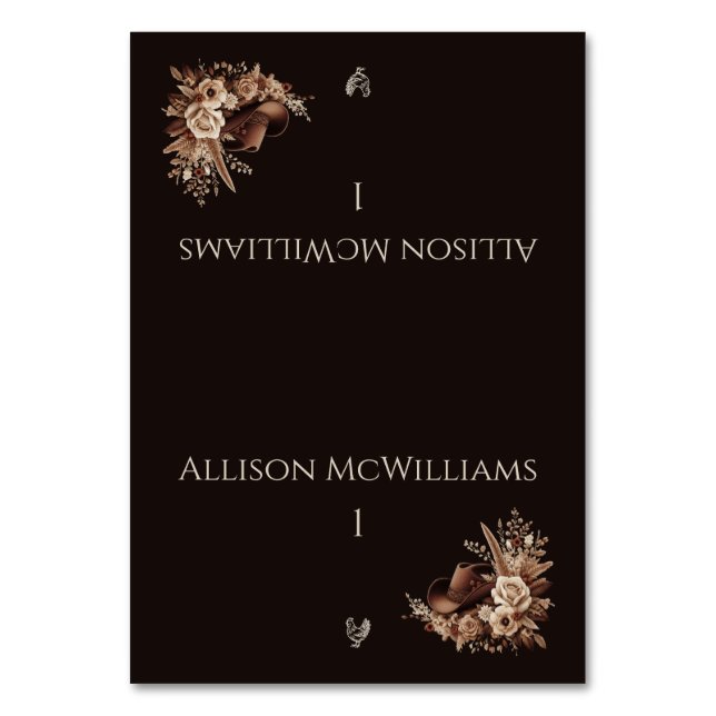 Numeração De Mesa País Elegante Moderno Ocidental - Aves De Capoeira (Frente)