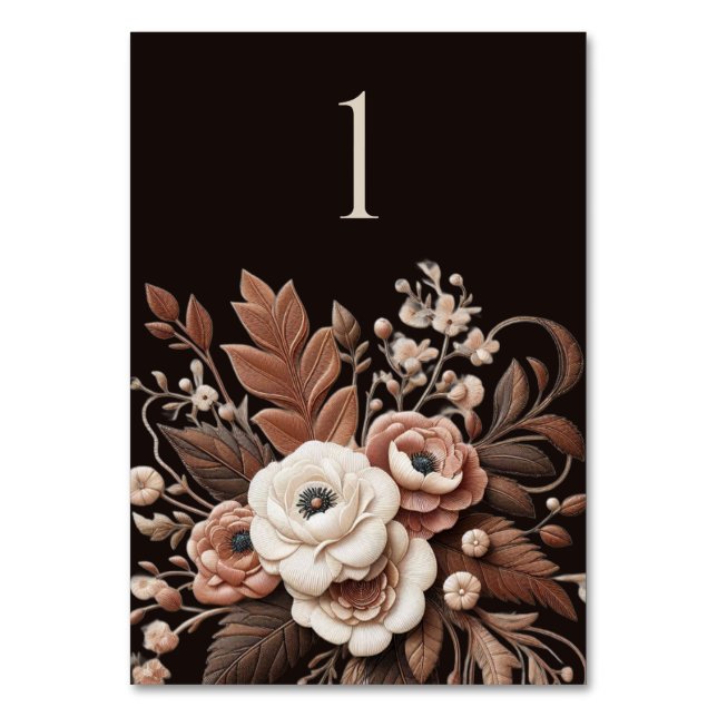 Numeração De Mesa País Elegante Moderno Ocidental- Floral (Frente)