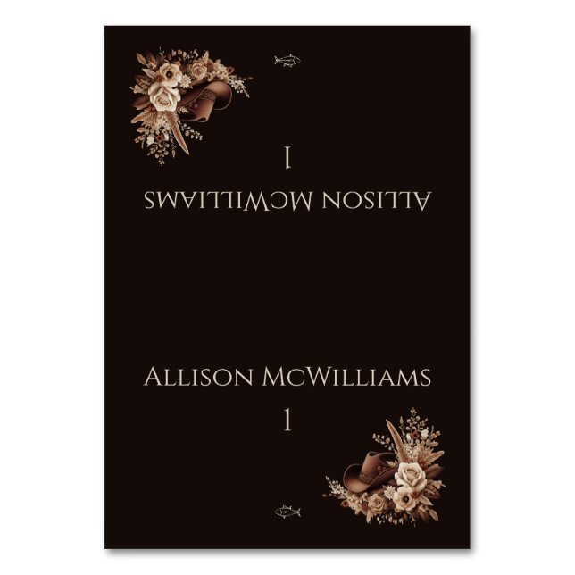 Numeração De Mesa País Elegante Moderno Ocidental - Peixe Floral (Frente)